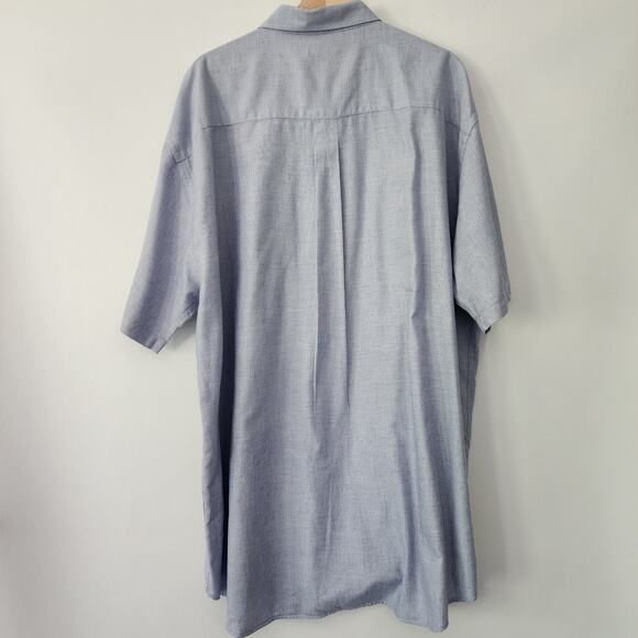 Cutter & Buck blue small plaid texture short sleeve button front shirt size 2XT - Picture 3 of 5
